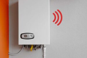 Boiler making noise in UK home due to air or limescale buildup